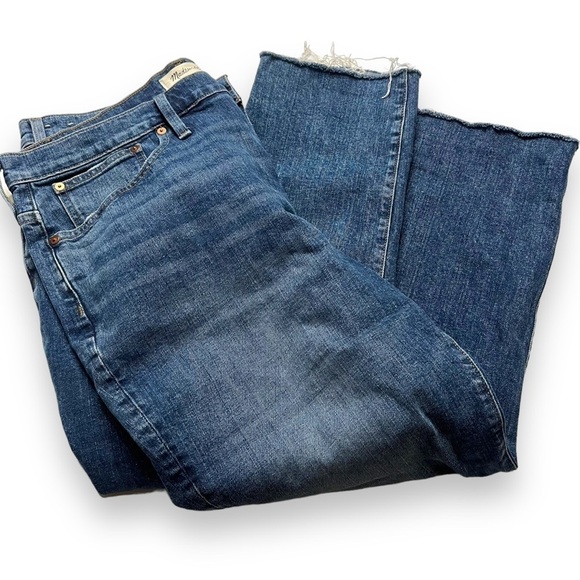 Madewell Tomboy Straight Jeans Size 32 Cropped Blue Denim | Good Condition - Picture 1 of 9